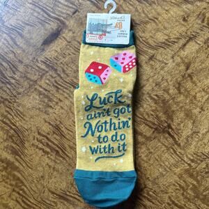 NWT Blue Q "Luck ain't got Nothin' to do with it" Ankle Socks - Women’s Sz 5-10